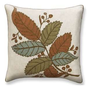  Accents de Ville Chainstitch Cushion Cover, Leaf Pattern 