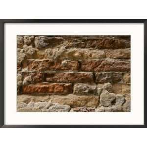  Close Up of an Eroded Brick Wall in Venice Framed 
