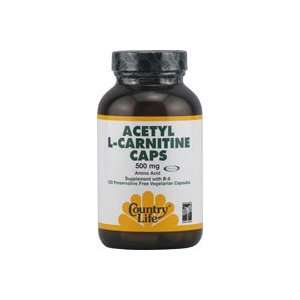  Acetyl L Carnitine With Vitamin B 6 500mg 120 VegiCaps 