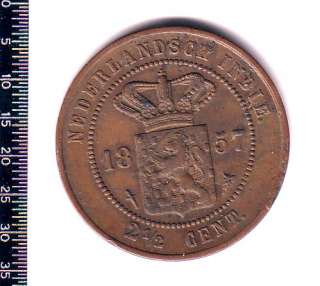 NETHERLANDS EAST INDIES 1857 2 1/2 CENTS  X6919  