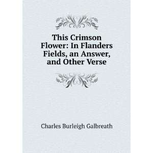   Answer, and Other Verse Charles Burleigh Galbreath  Books