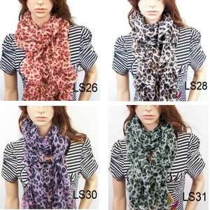   girls leopard scarf lace womens scarves shawl wrap stole LSH26 31