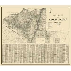  CARBON COUNTY MONTANA (MT) LANDOWNER MAP 1912