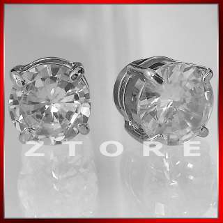 Mens 10mm CZ Magnetic Earrings★HIPHOP★ICED★BLING★WPE40 