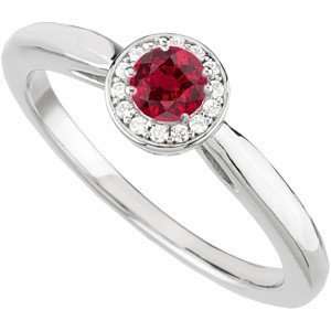   Ruby Gemstone set in Great Looking Diamond Ring for SALE(7,Platinum