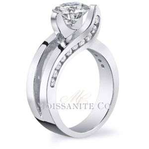 9mm Round Modern 3 Prong Engagement Ring 3.66ctw  