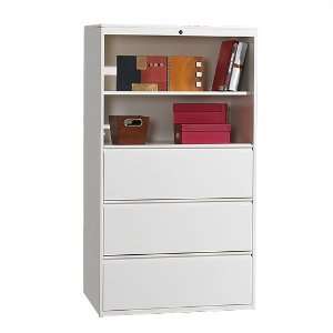   Three Drawer Lateral File & Three High Open Shelves
