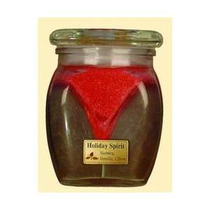   Candles   Holiday Spirit   Red & Green   Square Glass Top Jars 13.5 oz