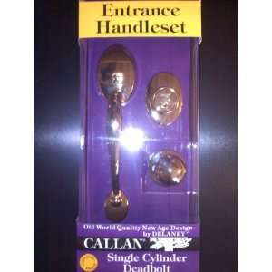 New Callan Brass Entry Handle Set with Fairfield interior handle LH or 