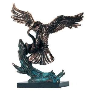  Eagle with Snake Bronze Finish Mixed with Verdigiris 