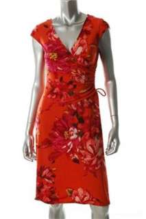 Evan Picone Dress NEW Orange Casual Floral Print Sale 12  