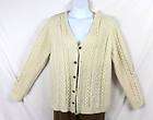 Mens Ivory Hand Knitted Fisherman Sweater sz M Made In NewZealand 