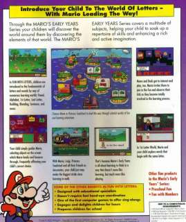 Marios Early Years Fun With Letters + Manual PC game  