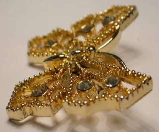 Vintage Signed Jerrys Butterfly Rhinestone Pin Brooch  