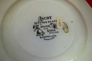 Wood and Sons Ascot Service Plate England Decorative EC  
