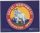 GREAT NORTHWEST Vintage Wenatchee WA Apple Crate Label  