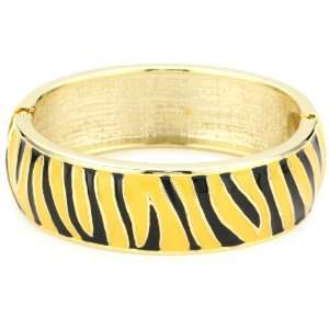  Adia Kibur Yellow Two Tone Animal Print Cuff Bracelet 