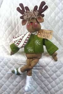 Primitive~Reggie Reindeer~Broken Leg~PATTERN #361♥  