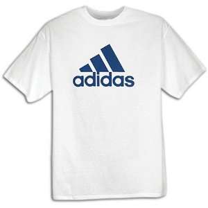  adidas Mens Logo Tee ( sz. M, White/Dark Alaska ) Sports 