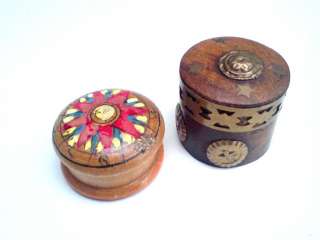 OLD Miniature Wooden Pill Boxes  