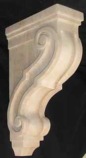 Carved Wood Bar Bracket Corbel. 3 3/8W x 7 3/4D x 13H.