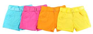 Real Love Girls Color Shorts W/Belt ( 4 Colors Available ) Size 7 8 10 