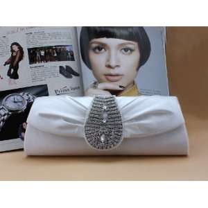  NWT Shiny Bridal Accessories Satin Handbag with Rhinestone 