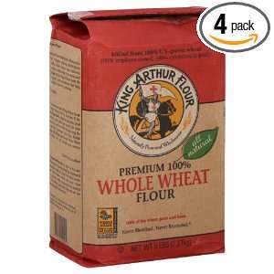 King Arthur Flour Flour Whole Wheat, 5 Pound (Pack of 4)  