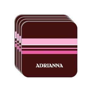 Personal Name Gift   ADRIANNA Set of 4 Mini Mousepad Coasters (pink 