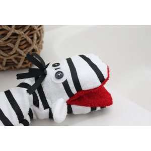  Zebra Wash Cloth Hand Puppet Toys & Games