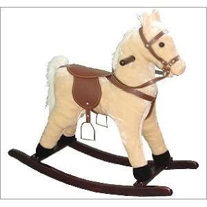  Small Palomino plush rocking horse with sound effects 