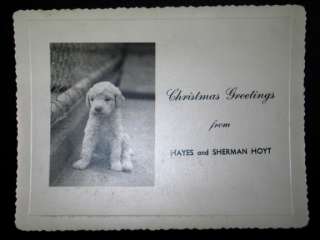 VINTAGE BEST POODLE WKC WINNER DOG CHRISTMAS CARD 1943  