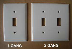 SWITCH PLUG PLASTIC WALL COVER PLATE 1 2 3 4 GANG WHITE  