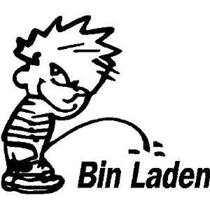  Calvin peeing on bin Laden vinyl decal white Everything 