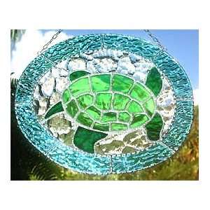   Turtle Stained Glass Suncatcher Design   8 1/2 x 10
