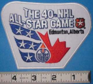 40th NHL ALL STAR GAME PATCH EDMONTON OILERS 1989  