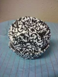 You will receive 75 black and withe DAMASK cupcake liners