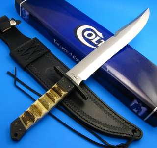 COLT Fixed Blade Large Bowie Hunting Knife Stag Handle w/ Custom 