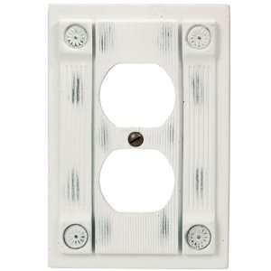   White   1 Duplex Outlet Wallplate   CLEARANCE SALE