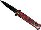 Spring Assisted Stilletto style folding knife pink wood