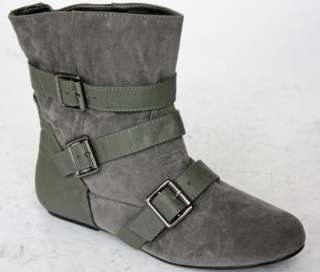 WOMENS ANKLE GREY PIXIE PIRATE LADIES FLAT BOOTS SIZE 5  