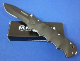 Boker Magnum Stealth Tactical Part Serrated Knife New  