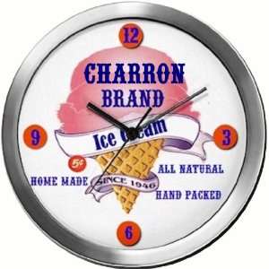  CHARRON 14 Inch Ice Cream Metal Clock Quartz Movement 