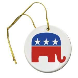 Republican Elephant Conservative Politics 2 7/8 inch Hanging Ceramic 