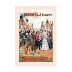  Buffalo Bill Visit of the Majesties 12x18 Giclee on canvas 