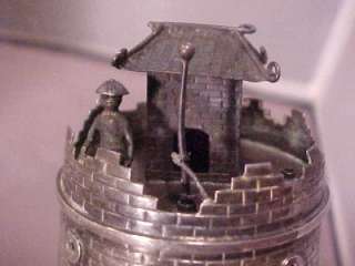 Chinese Export Silver WC Wing Chun Detailed Miniature Military Fort 