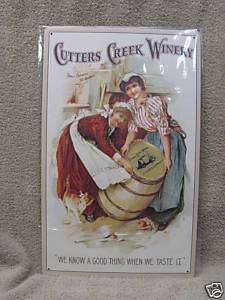 Cutters Winery Wine Tin Metal Advertising Sign  