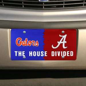   Alabama Crimson Tide House Divided Mirrored License Plate Automotive