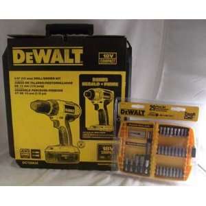 DeWalt DC720KAI 18v Drill/Driver and Impact Kit with DW2162 29pc Bit 