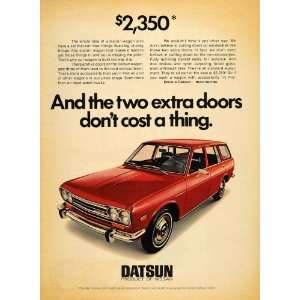   Co Red Datsun Wagon Five Doors Car   Original Print Ad